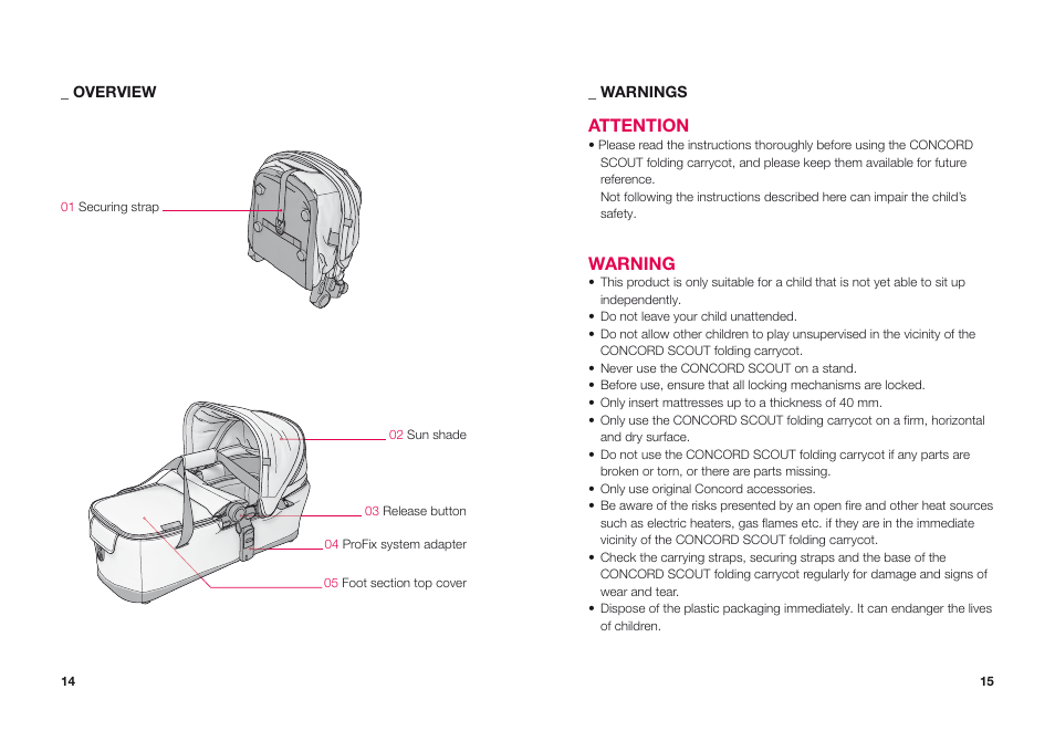 Attention, Warning | Concord SCOUT INSTRUCTION MANUAL User Manual | Page 4 / 10