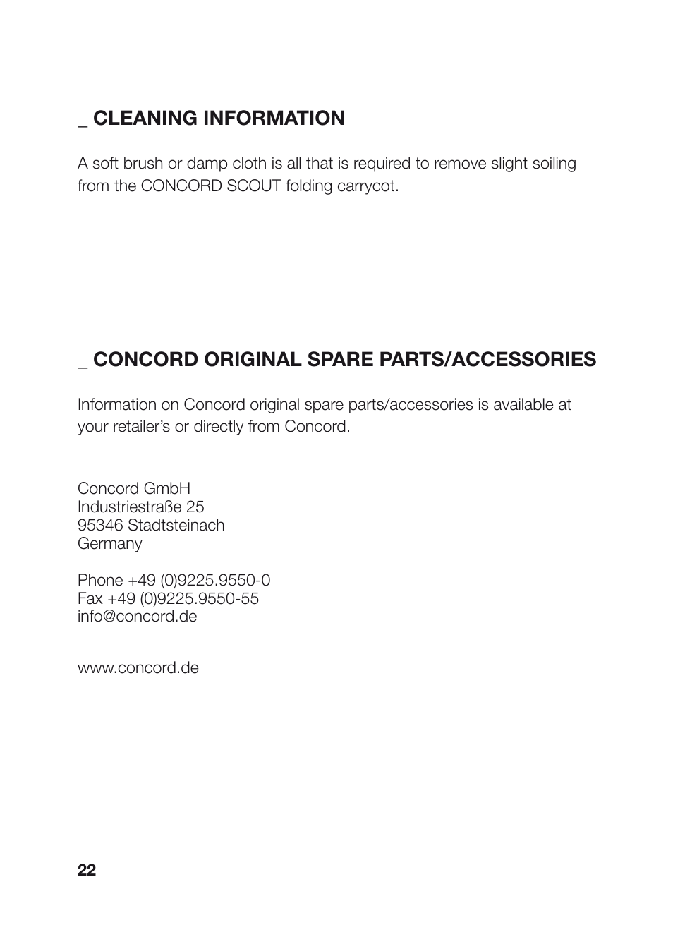 Concord SCOUT INSTRUCTION MANUAL User Manual | Page 8 / 10