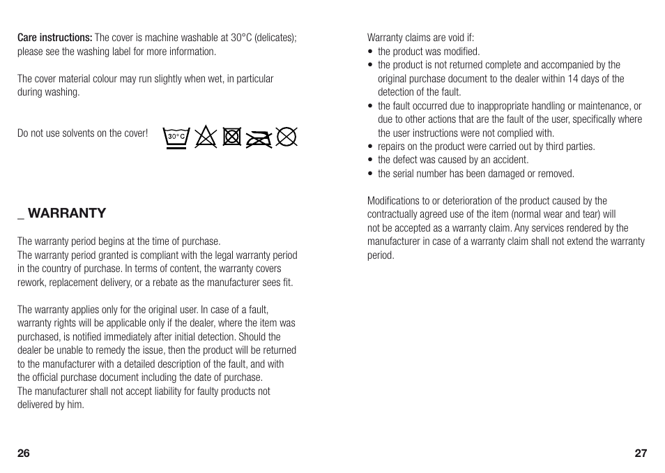 Warranty | Concord AIR INSTRUCTION MANUAL User Manual | Page 9 / 13