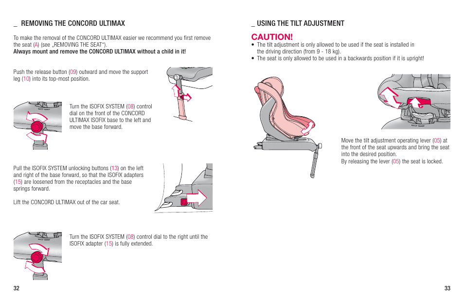 Caution | Concord ULTIMAX ISOFIX INSTRUCTION MANUAL User Manual | Page 10 / 14