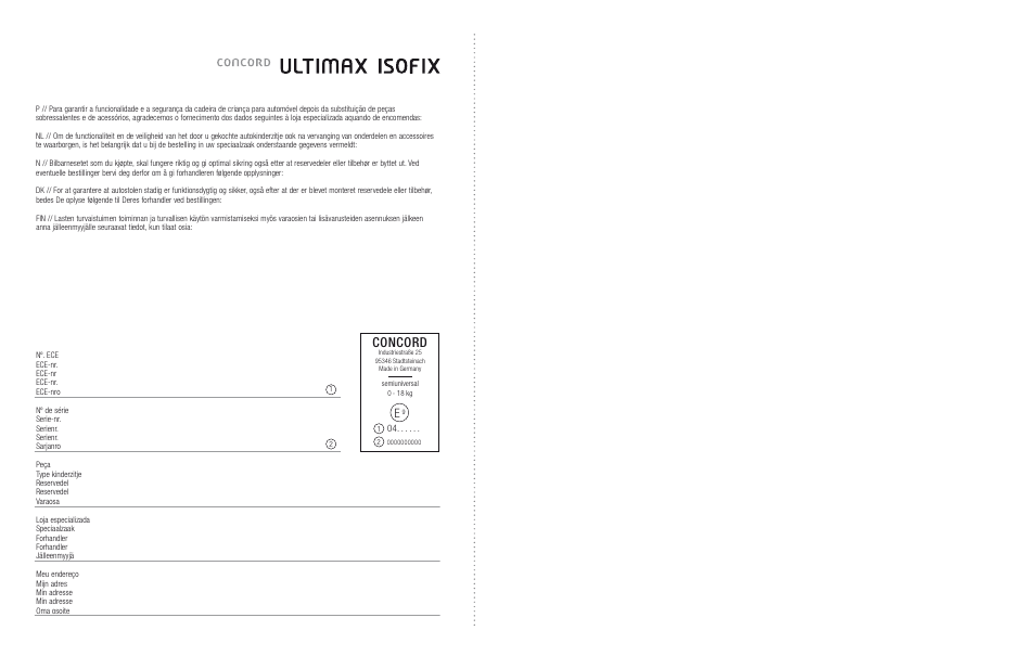 Concord | Concord ULTIMAX ISOFIX INSTRUCTION MANUAL User Manual | Page 14 / 14