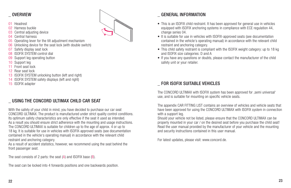 Concord ULTIMAX ISOFIX INSTRUCTION MANUAL User Manual | Page 5 / 14