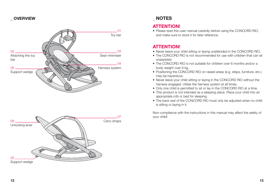 Attention | Concord RIO INSTRUCTION MANUAL User Manual | Page 4 / 9