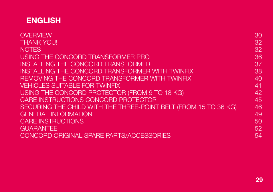 Concord TRANSFORMER PRO INSTRUCTION MANUAL User Manual | Page 3 / 19