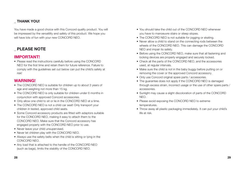 Concord NEO INSTRUCTION MANUAL User Manual | Page 5 / 15