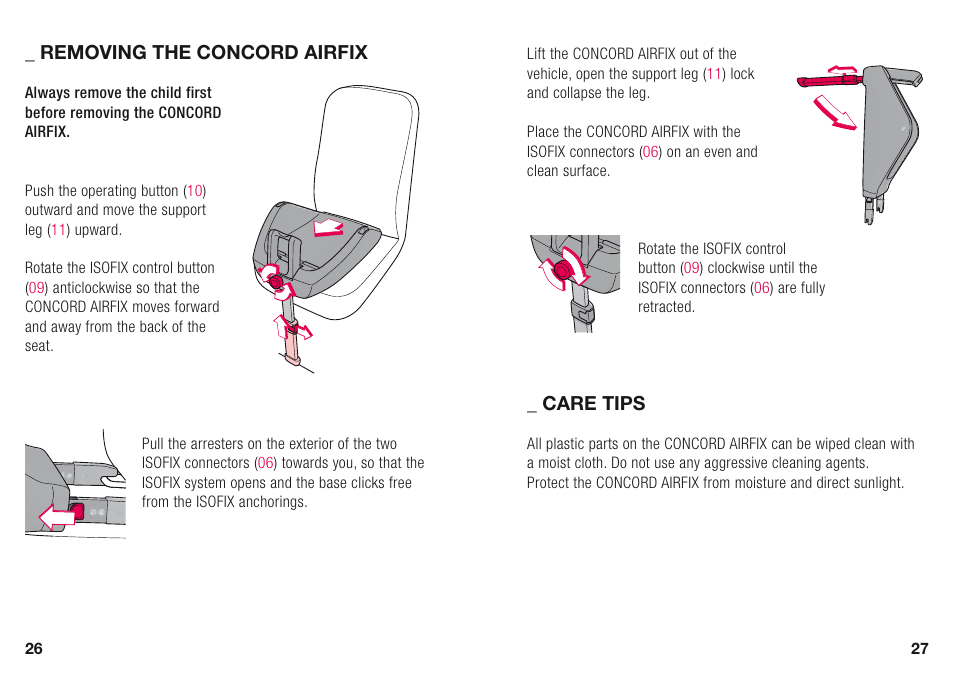 Care tips _ removing the concord airfix | Concord AIRFIX INSTRUCTION MANUAL User Manual | Page 8 / 14