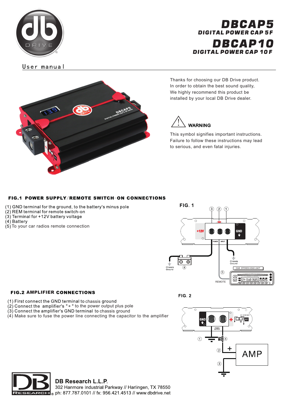 DB Drive DBCAP10 User Manual | 2 pages