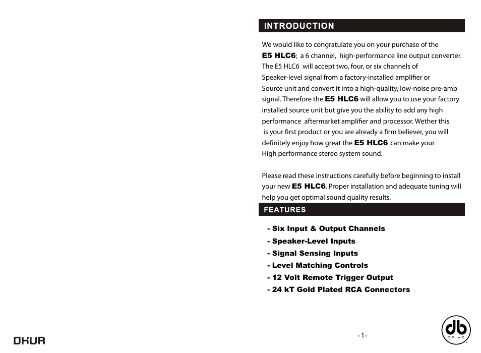 DB Drive E5 HLC6 User Manual | Page 2 / 4