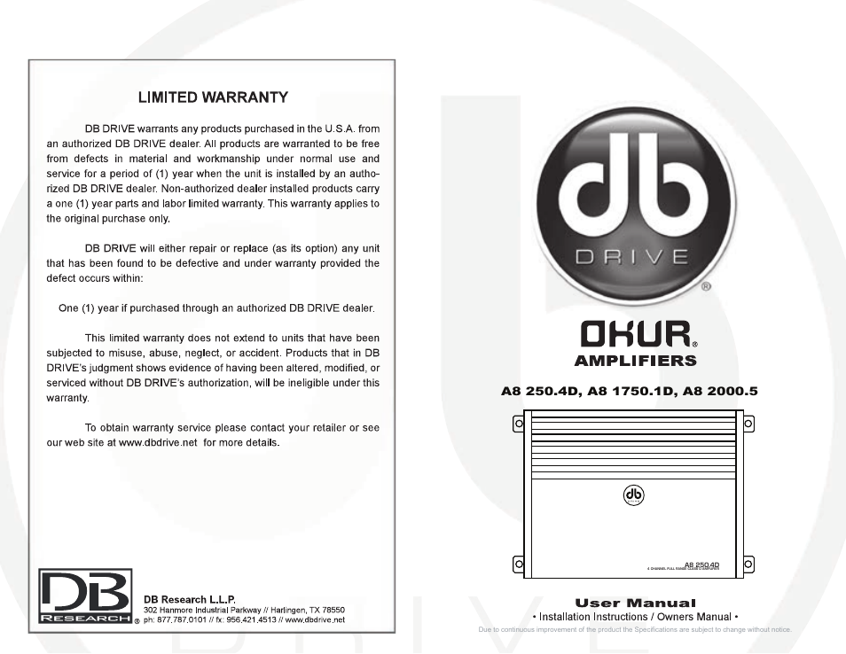 DB Drive A8 2000.5 User Manual | 8 pages