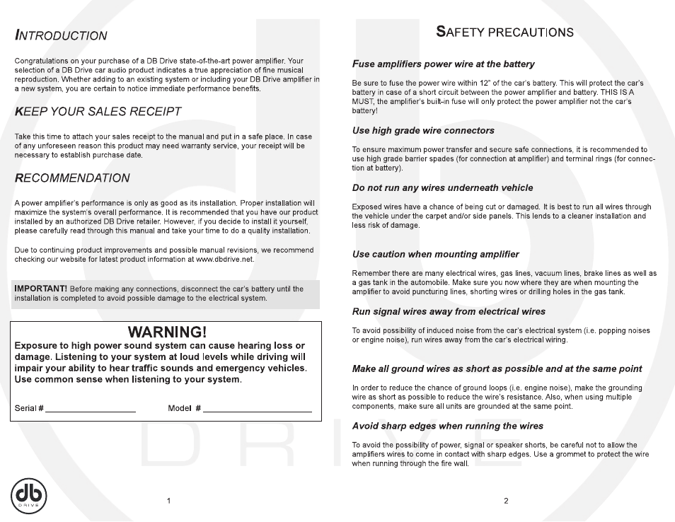 DB Drive A8 2000.5 User Manual | Page 2 / 8