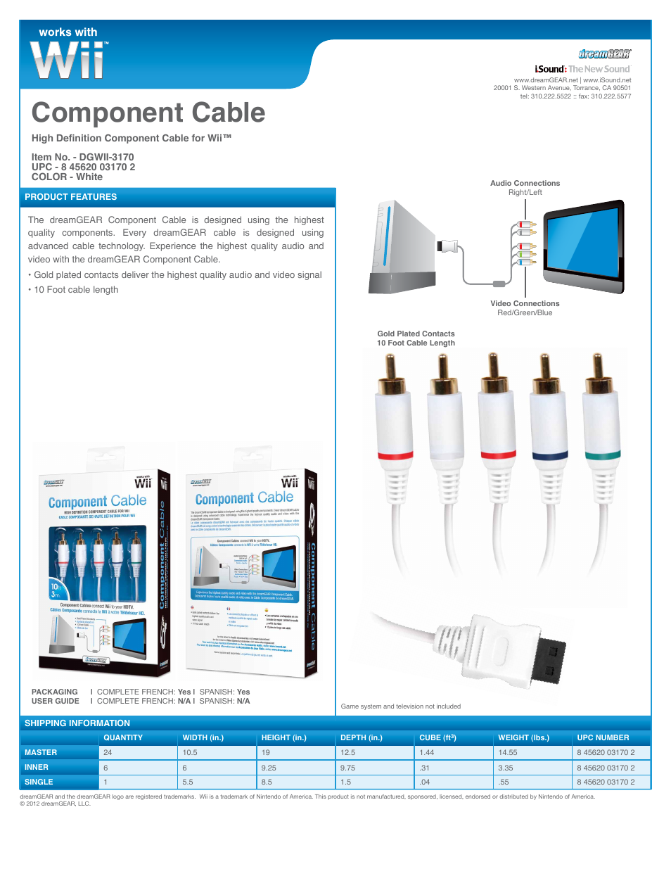 DreamGEAR DGWII-3170 User Manual | 1 page