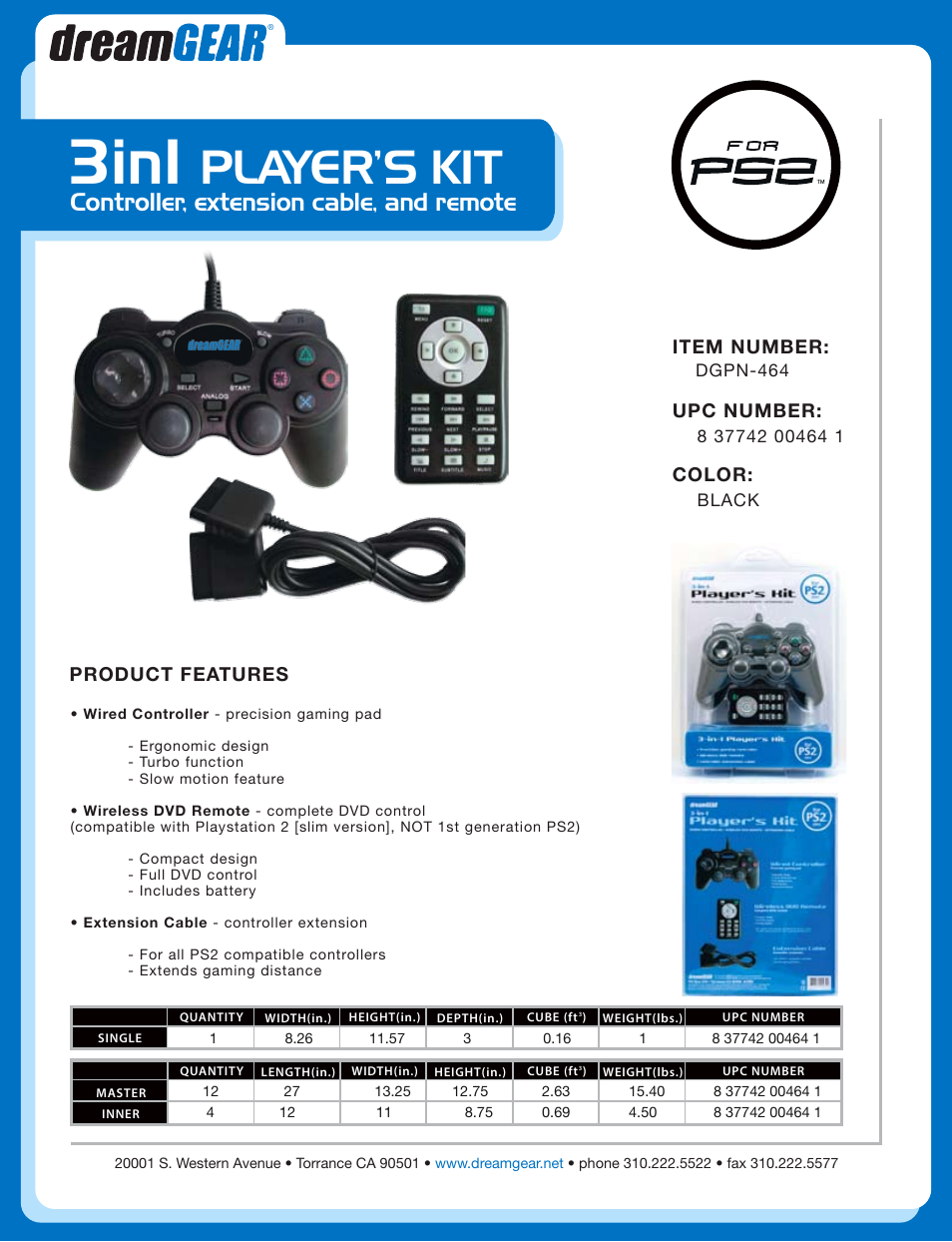 DreamGEAR DGPN-464 User Manual | 1 page