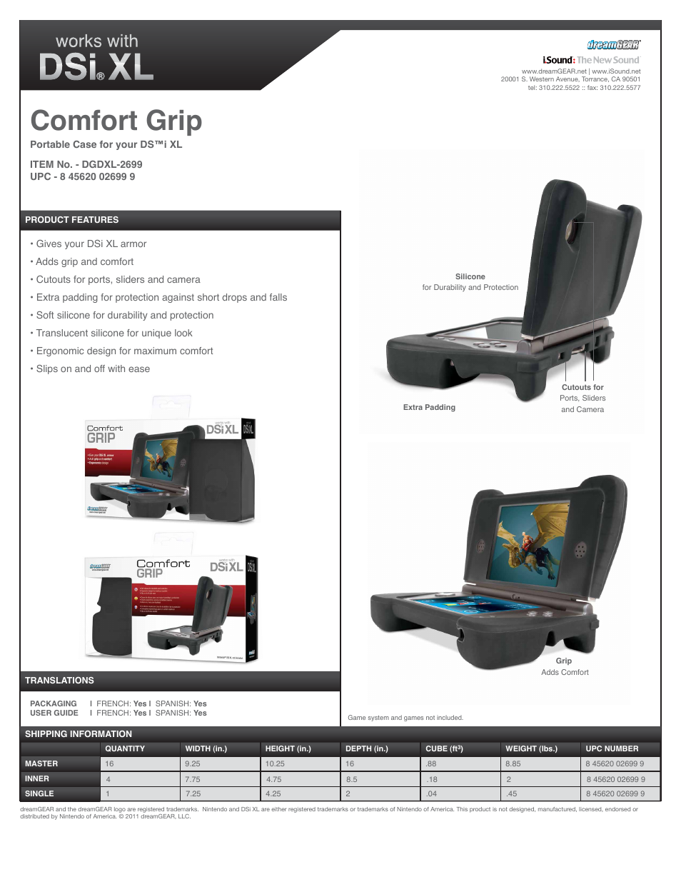 DreamGEAR DGDXL-2699 User Manual | 1 page