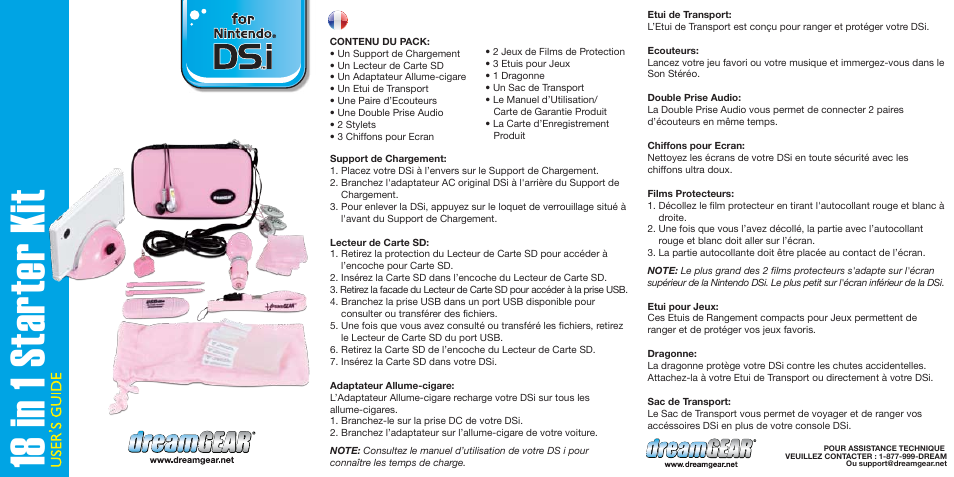 Dgdsi-1943-18 in 1 starter kit pink-ug-p3, 18 in 1 starter kit | DreamGEAR DGDSI-1943 es User Manual | Page 3 / 3