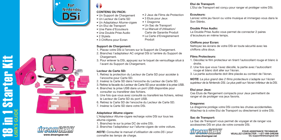 Dgdsi-1943-18 in 1 starter kit pink-ug-p3, 18 in 1 starter kit | DreamGEAR DGDSI-2608 es User Manual | Page 3 / 3