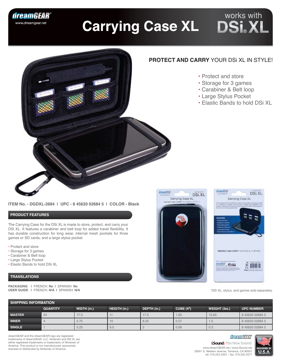 DreamGEAR DGDXL-2684 User Manual | 1 page
