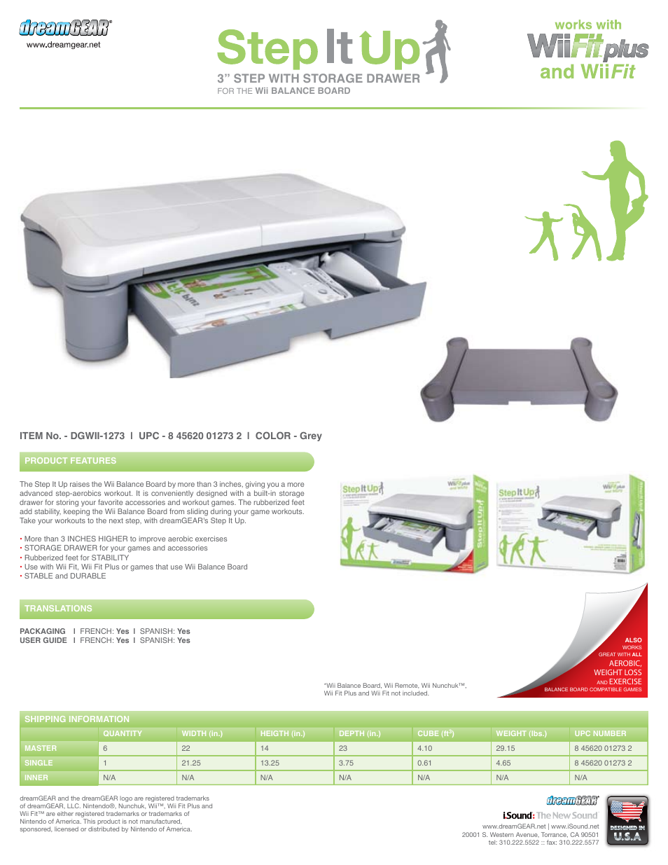 DreamGEAR DGWII-1273 User Manual | 1 page