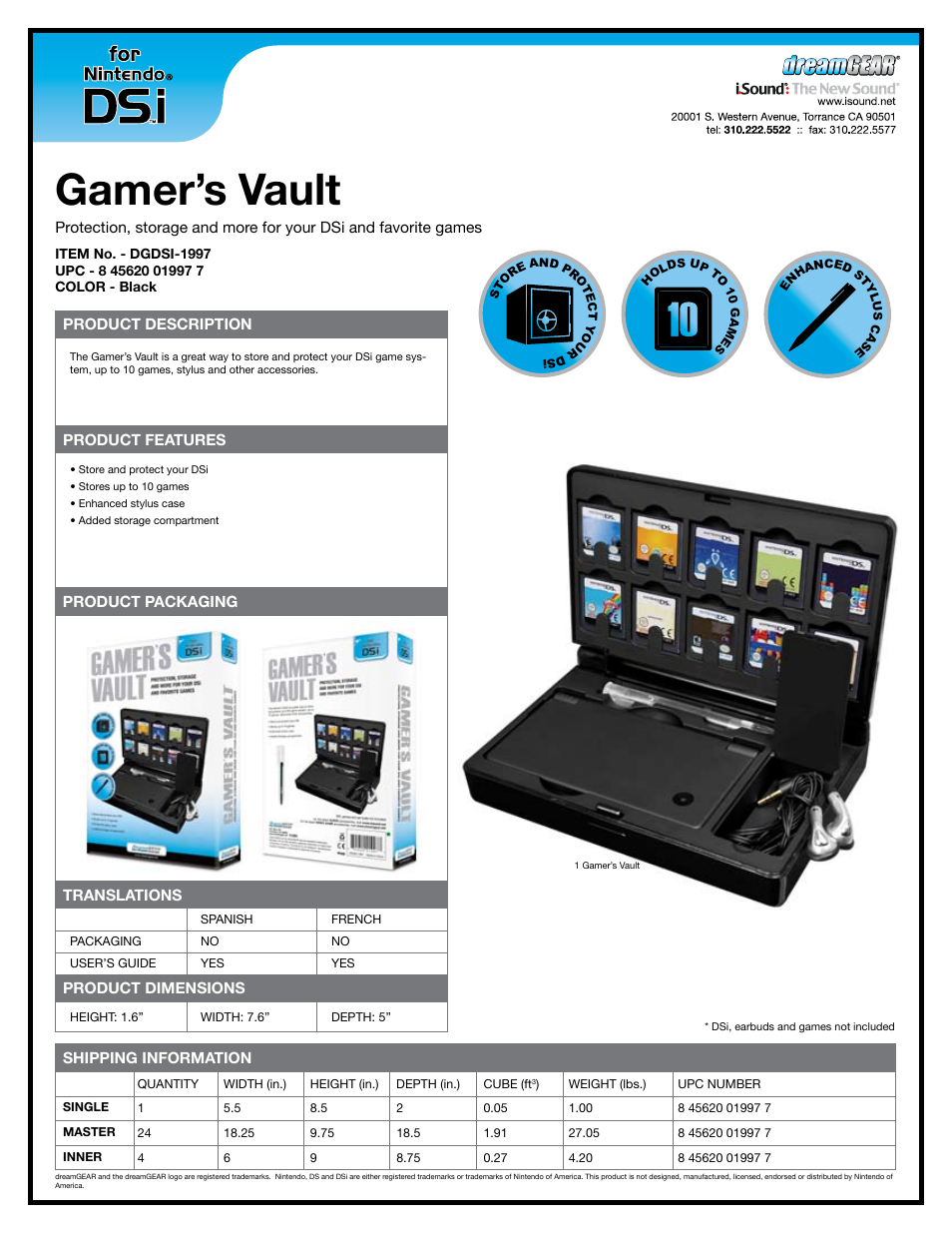 DreamGEAR DGDSI-1997 User Manual | 1 page