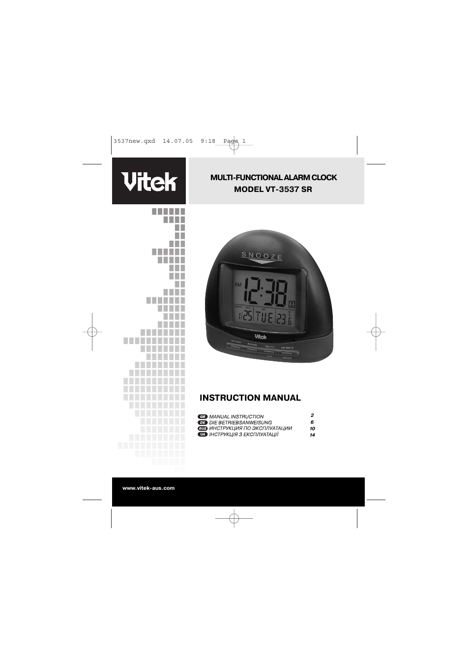 Vitek VT-3537 SR User Manual | 20 pages
