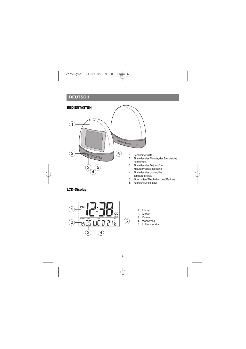 Deutsch | Vitek VT-3537 SR User Manual | Page 6 / 20