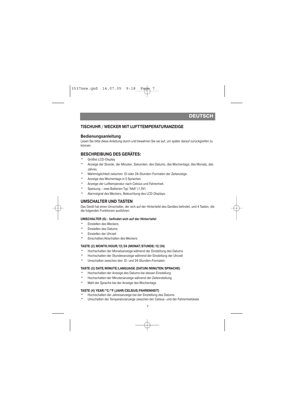 Vitek VT-3537 SR User Manual | Page 7 / 20