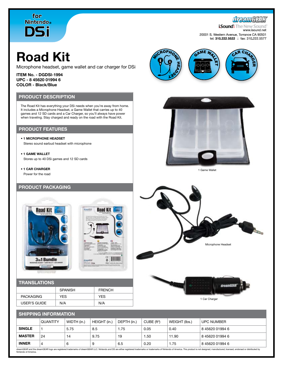 DreamGEAR DGDSI-1994 User Manual | 1 page