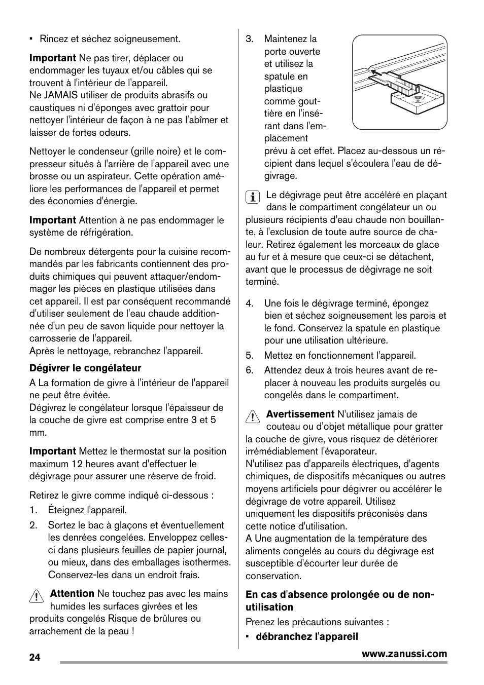 Zanussi ZBF 11420 SA User Manual | Page 24 / 40