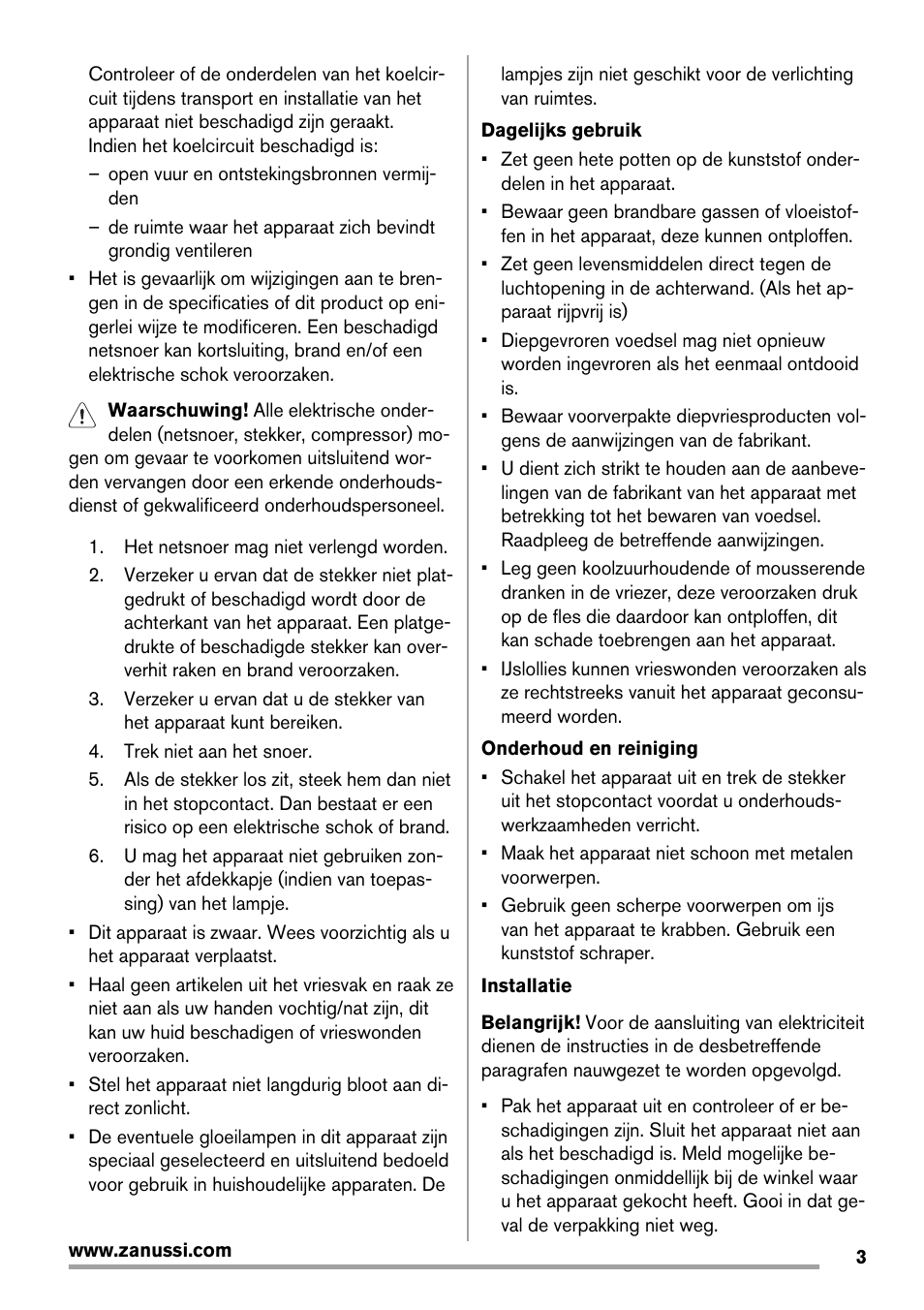 Zanussi ZBF 11420 SA User Manual | Page 3 / 40