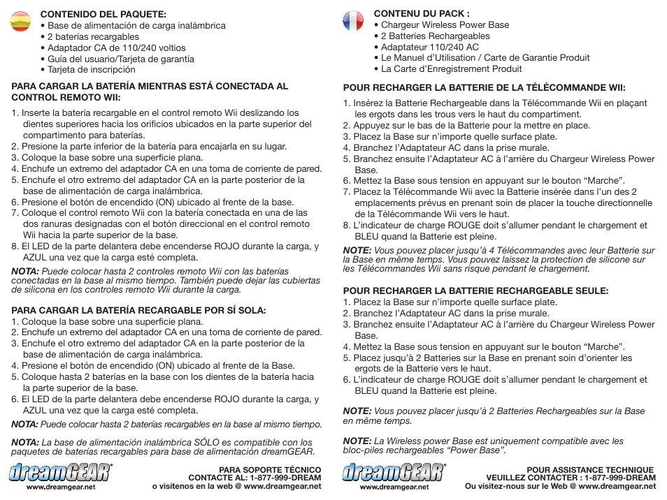 Dgwii-1247-power base dual-ug-p2 | DreamGEAR DGWII-1247 es User Manual | Page 2 / 2