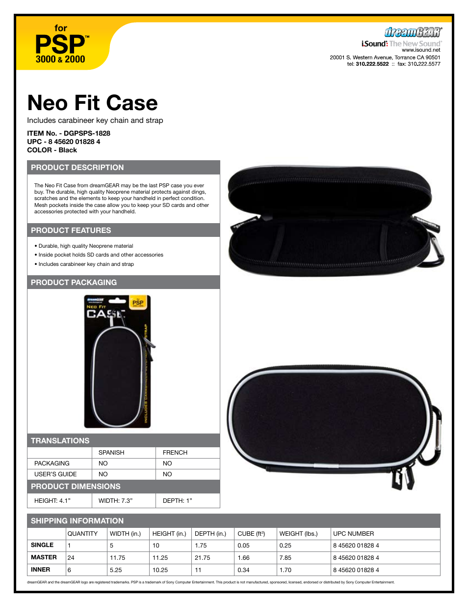 DreamGEAR DGPSPS-1828 User Manual | 1 page