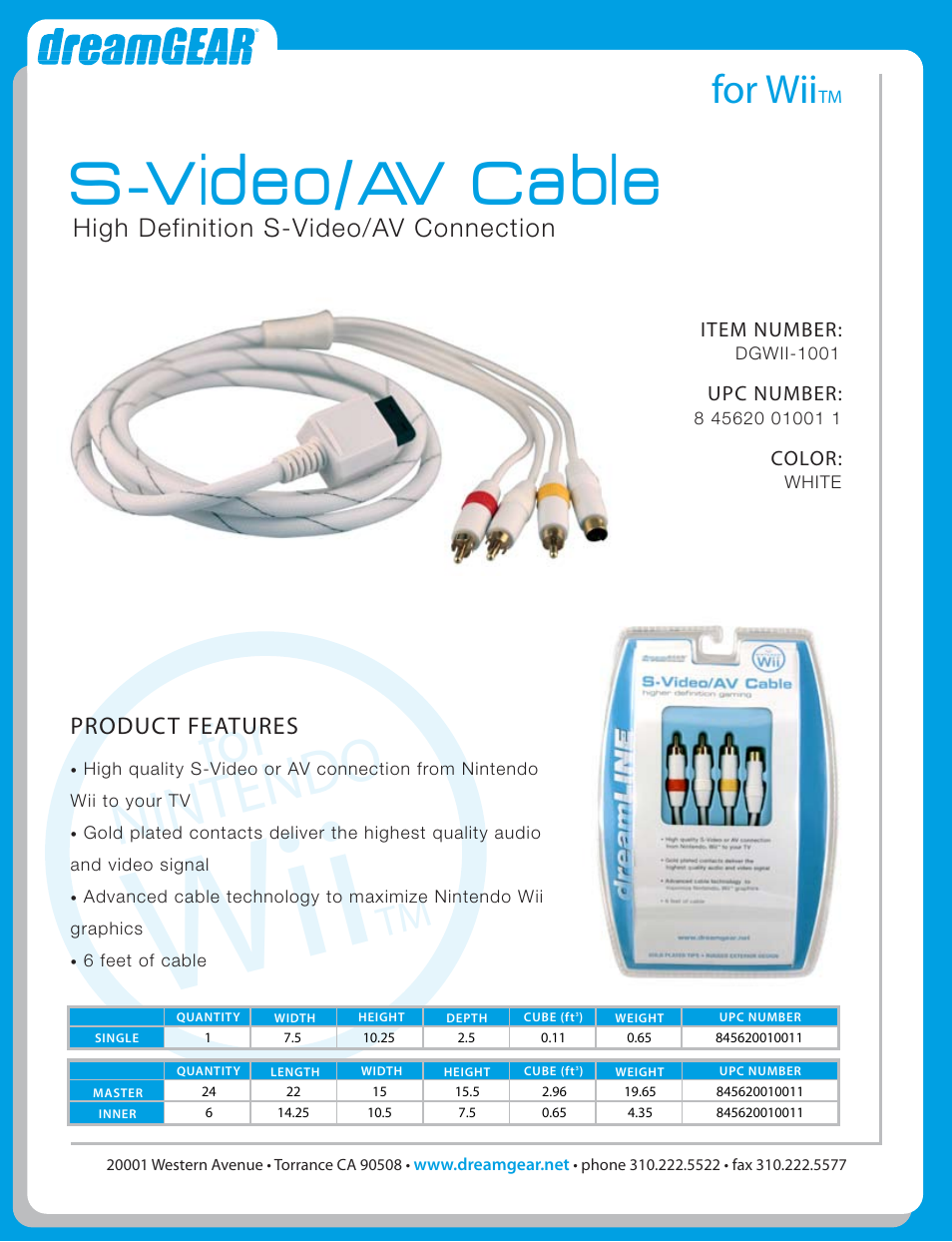 DreamGEAR DGWII-1001 User Manual | 1 page