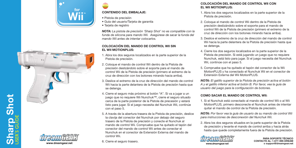 Dgwii-1278-sharp shot-ug-p2, Sharp shot | DreamGEAR DGWII-1278 es User Manual | Page 2 / 3