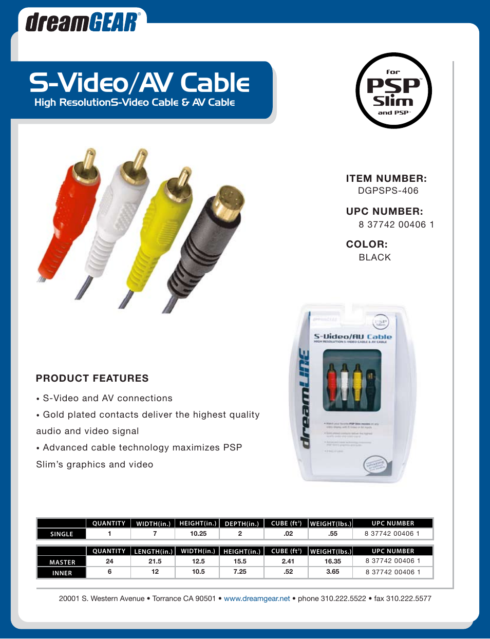 DreamGEAR DGPSPS-406 User Manual | 1 page