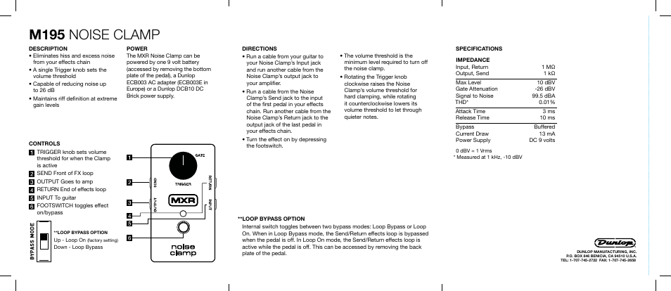 M195 noise clamp | Dunlop Manufacturing M195 User Manual | Page 2 / 2