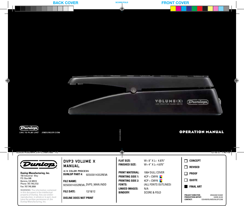 Dunlop Manufacturing DVP3 User Manual | 2 pages