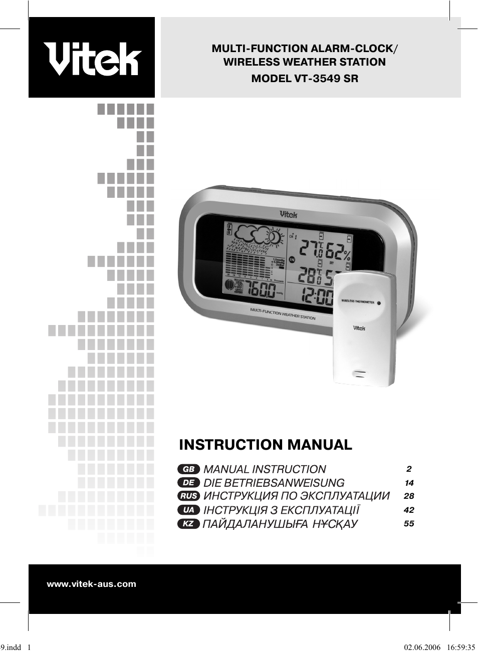 Vitek VT-3549 SR User Manual | 68 pages