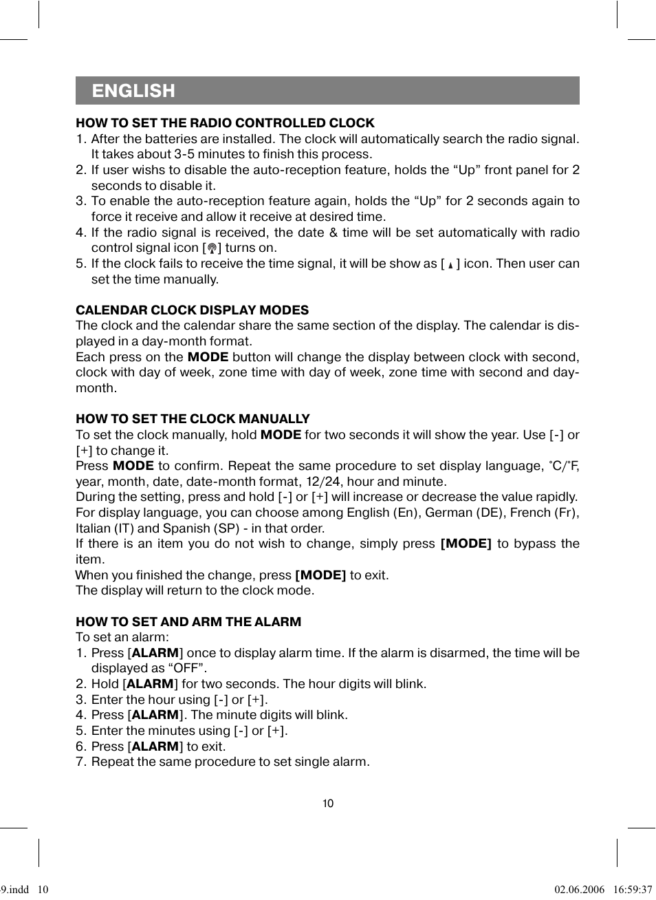 English | Vitek VT-3549 SR User Manual | Page 10 / 68