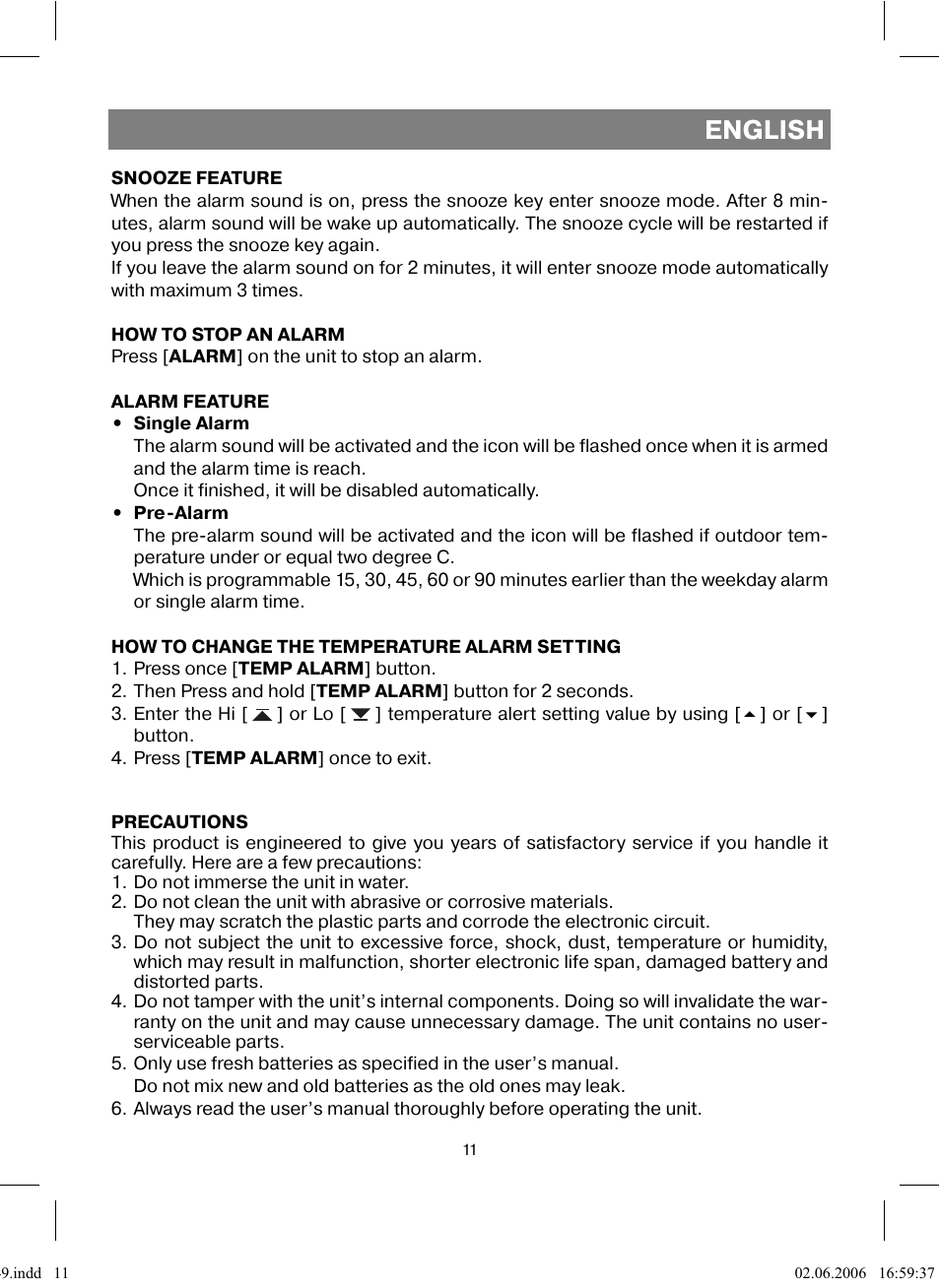 English | Vitek VT-3549 SR User Manual | Page 11 / 68