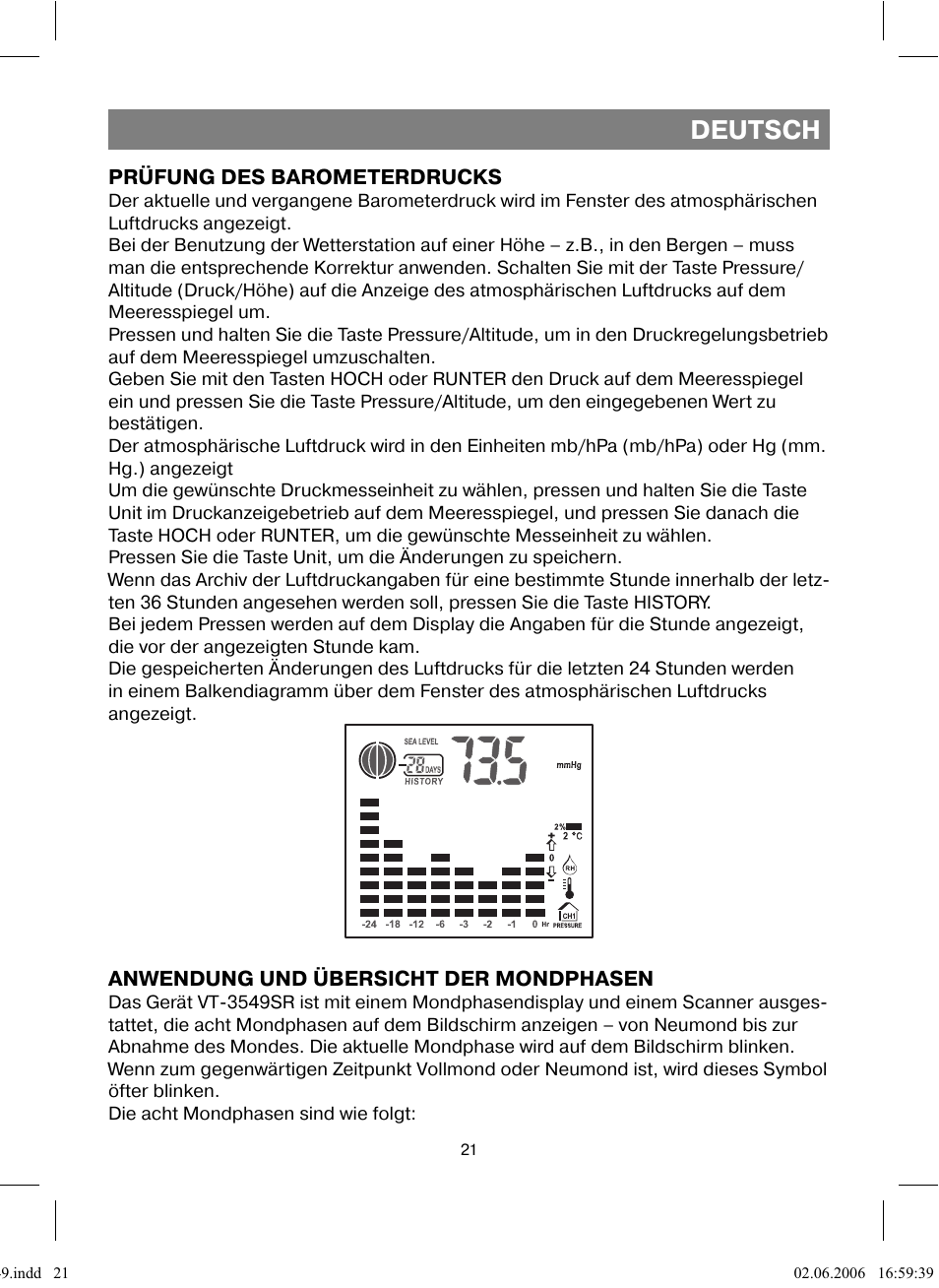 Deutsch | Vitek VT-3549 SR User Manual | Page 21 / 68