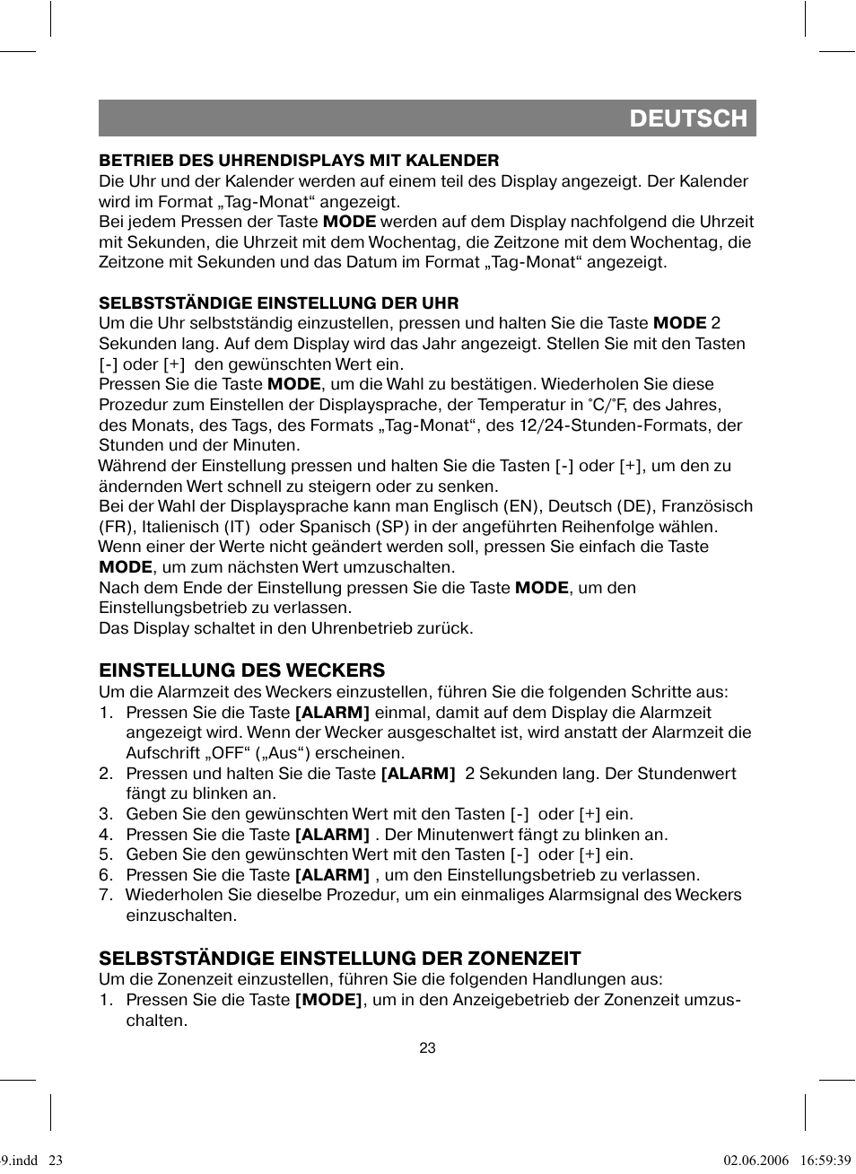 Deutsch | Vitek VT-3549 SR User Manual | Page 23 / 68