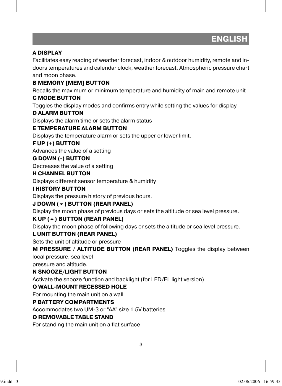 English | Vitek VT-3549 SR User Manual | Page 3 / 68