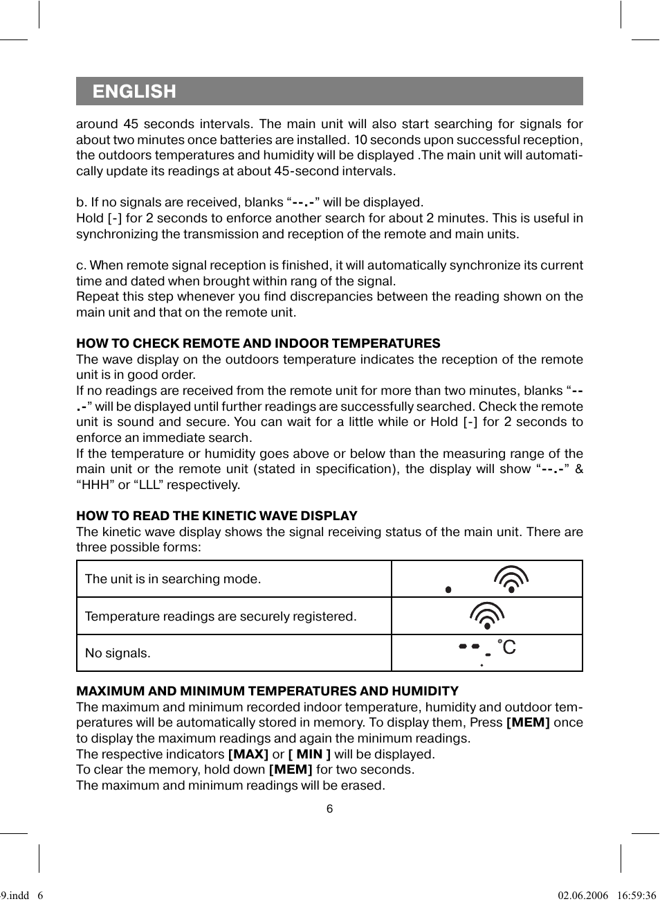 English | Vitek VT-3549 SR User Manual | Page 6 / 68