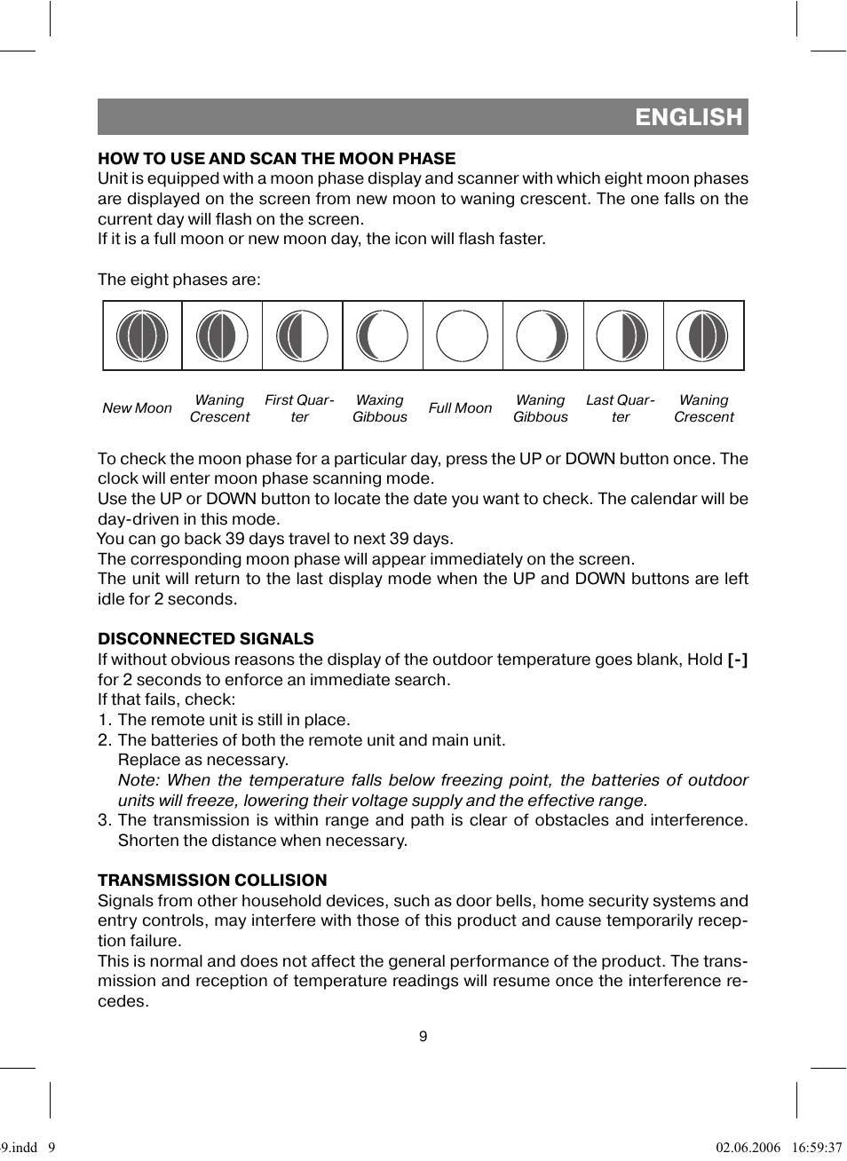 English | Vitek VT-3549 SR User Manual | Page 9 / 68