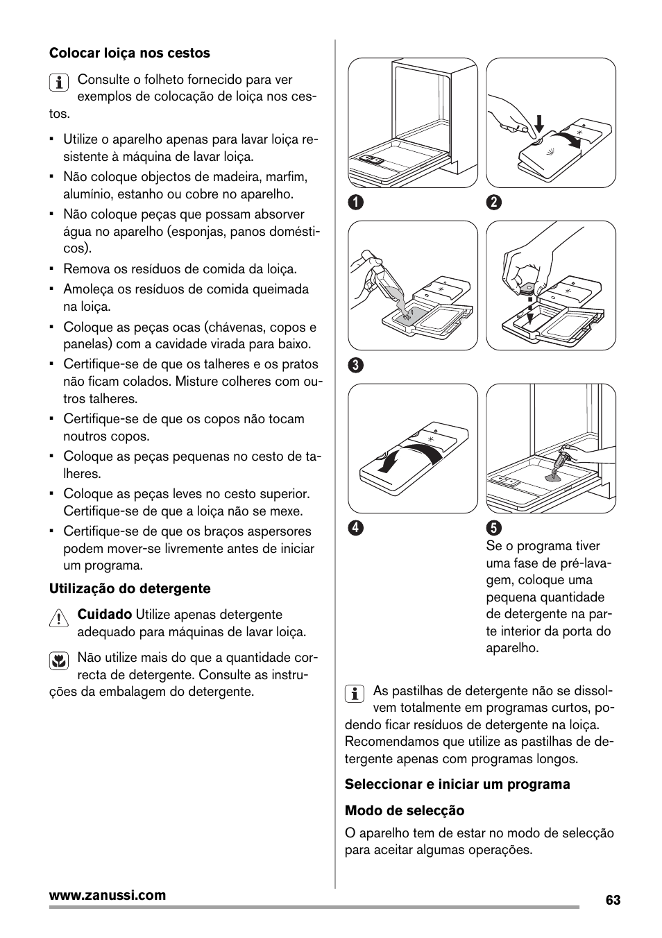 Zanussi ZDT 16011 FA User Manual | Page 63 / 72