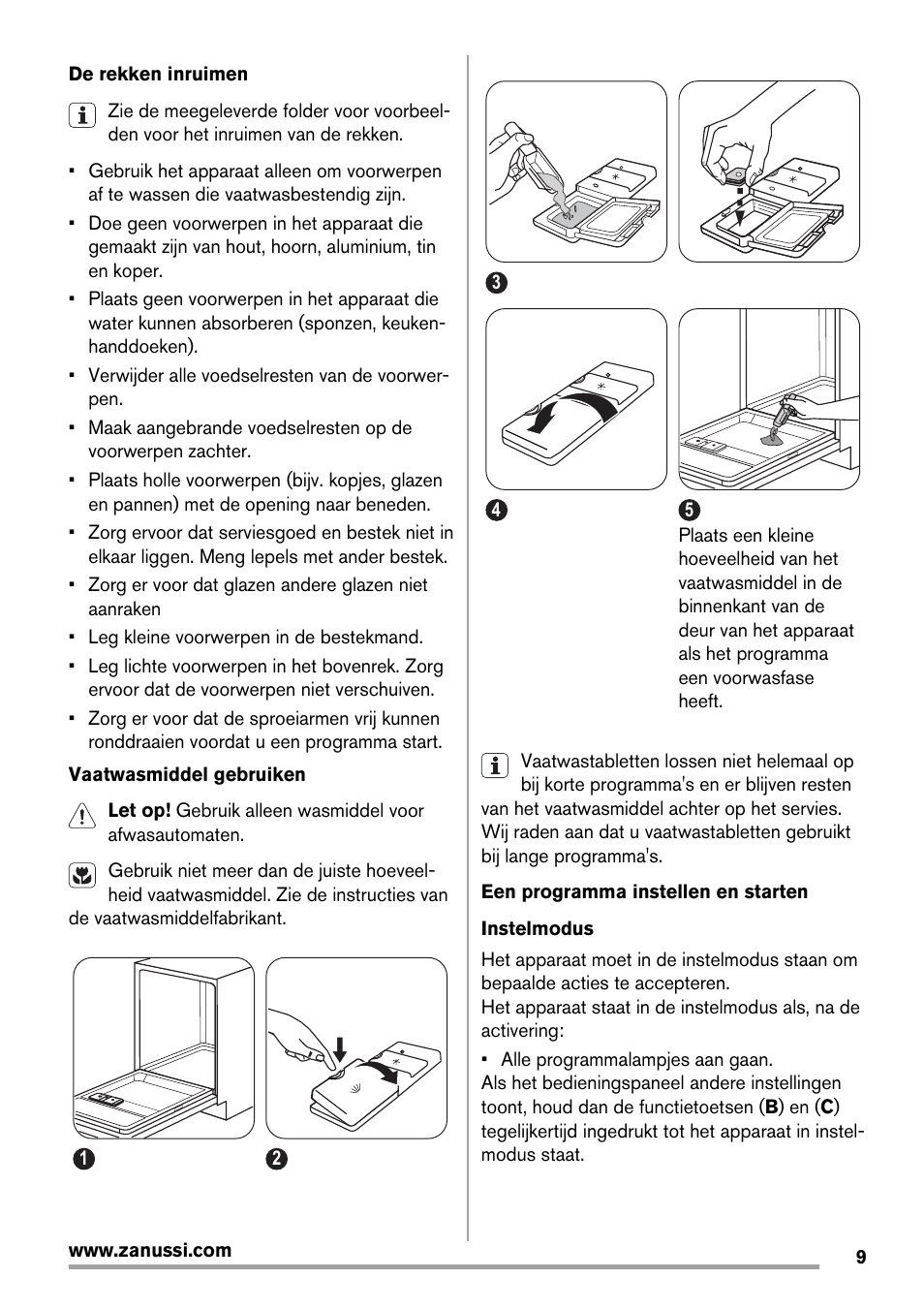 Zanussi ZDT 16011 FA User Manual | Page 9 / 72