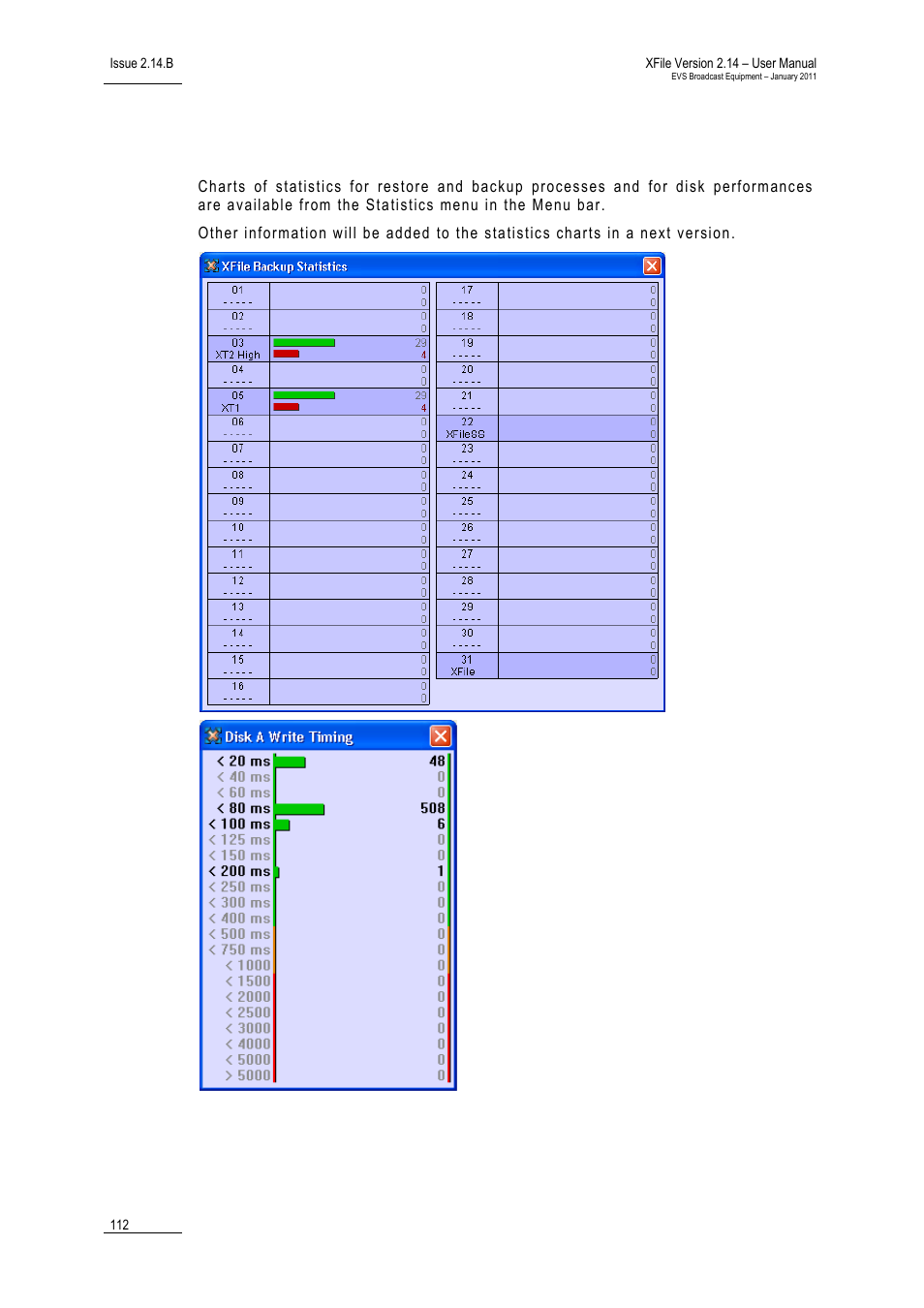 15 statistics, Statistics | EVS Xfile Version 2.14 - January 2011 User Manual User Manual | Page 121 / 190