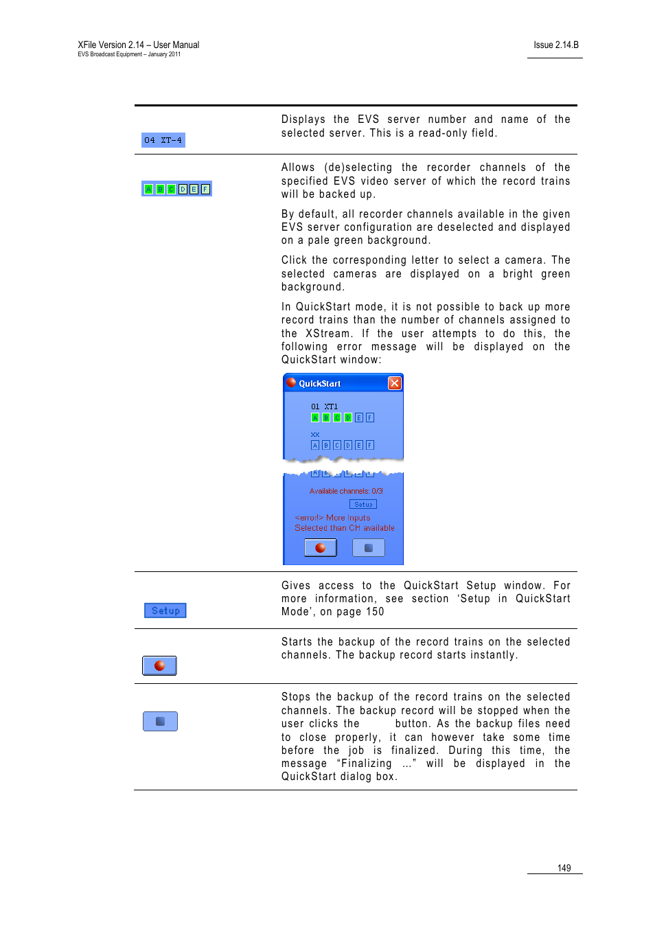 EVS Xfile Version 2.14 - January 2011 User Manual User Manual | Page 158 / 190