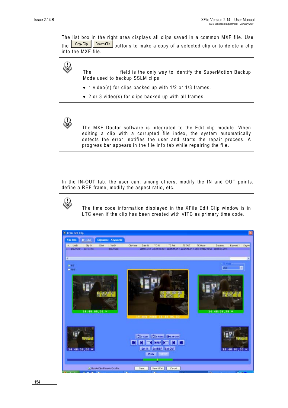 2 in – out tab, In – out tab, 2 in | EVS Xfile Version 2.14 - January 2011 User Manual User Manual | Page 163 / 190