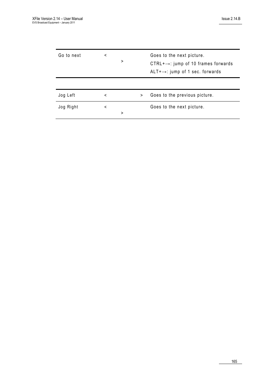 EVS Xfile Version 2.14 - January 2011 User Manual User Manual | Page 174 / 190