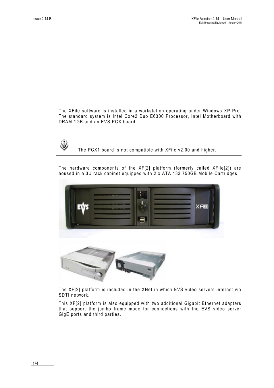 Appendix 1: xf[2] hardware, Hardware description | EVS Xfile Version 2.14 - January 2011 User Manual User Manual | Page 183 / 190